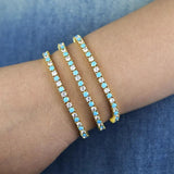Geometric Round CZ Tennis Bracelet - Christmas Gift Jewelry
