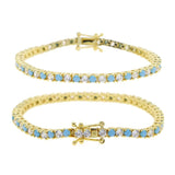 Geometric Round CZ Tennis Bracelet - Christmas Gift Jewelry