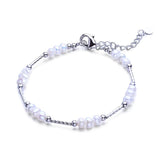 Pink Purple Layered Natural Pearl Bracelet Adjustable Bangle