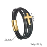 Acheerup Woven Leather Bracelet - Cross Bracelet - Christmas Gift