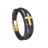 Acheerup Woven Leather Bracelet - Cross Bracelet - Christmas Gift