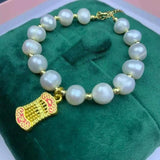 Natural Freshwater Pearl Bracelet Women Fine Jewelry Bangle