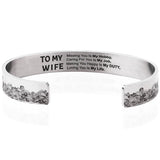 Inspirational Bracelets Engraved Cuff Bangle for Wife