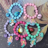 Colorful Beads Bell Charm Bracelet for Kids