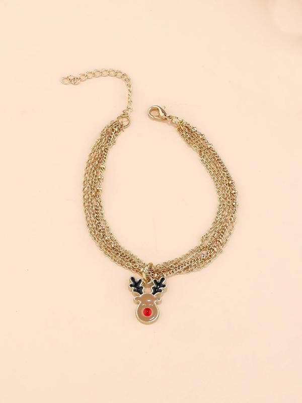 Alloy Bracelet With Christmas Element Ornament