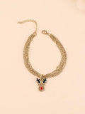 Alloy Bracelet With Christmas Element Ornament