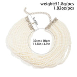 Multilayer Beads Choker Pearl Necklace for Women