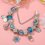 Crystal Snowflake Beads Christmas Snow Night Charm Bracelets For Women