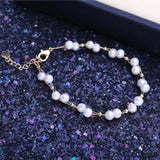 Freshwater Pearl Bracelet Layered Adjustable Bangle for Women Party