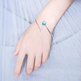 Mermaid Bracelet for Women Copper Jewelry Crystal Christmas Love Gift Girls