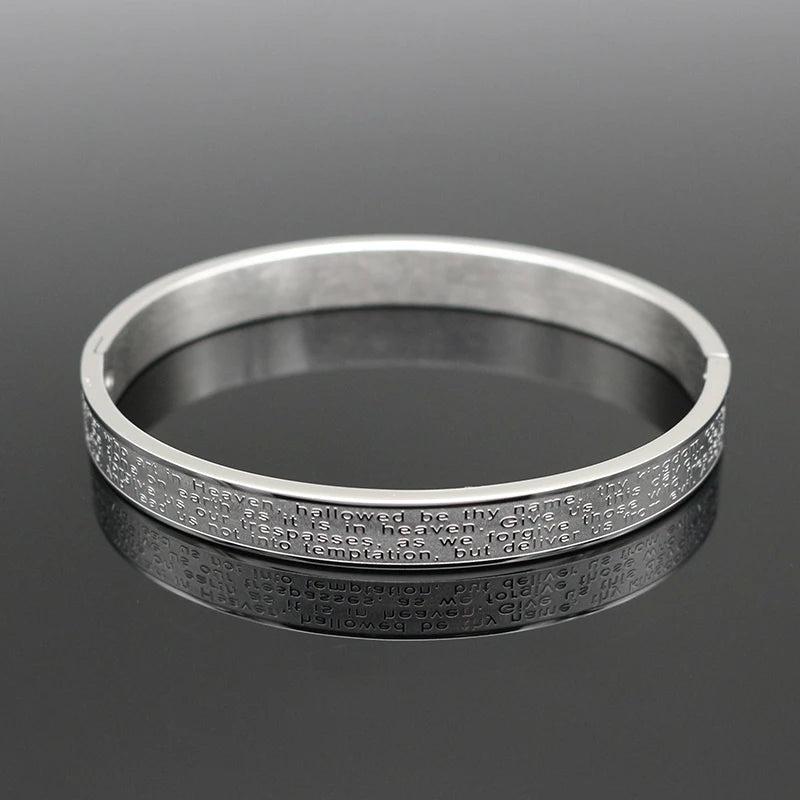 8MM Men Religion Jewelry Stainless Steel Cuff Bangle Bracelet Christmas Gift