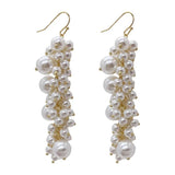 Long Tassels Pearl Drop Earrings Vintage Ear Hook Party Jewelry