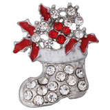 10pcs Christmas Stocking Snap Buttons Rhinestone for 18mm Snap Bracelet