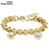 Thick Cuban Chain Bracelet with Cut Zircon - WB1238G
