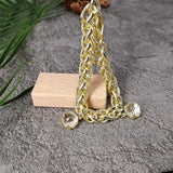 Thick Cuban Chain Bracelet with Cut Zircon - WB1238G