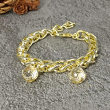 Thick Cuban Chain Bracelet with Cut Zircon - WB1238G