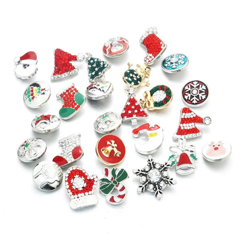 10pcs/lot Mixed 18mm Rhinestone Metal Snap Buttons for Bracelet Jewelry
