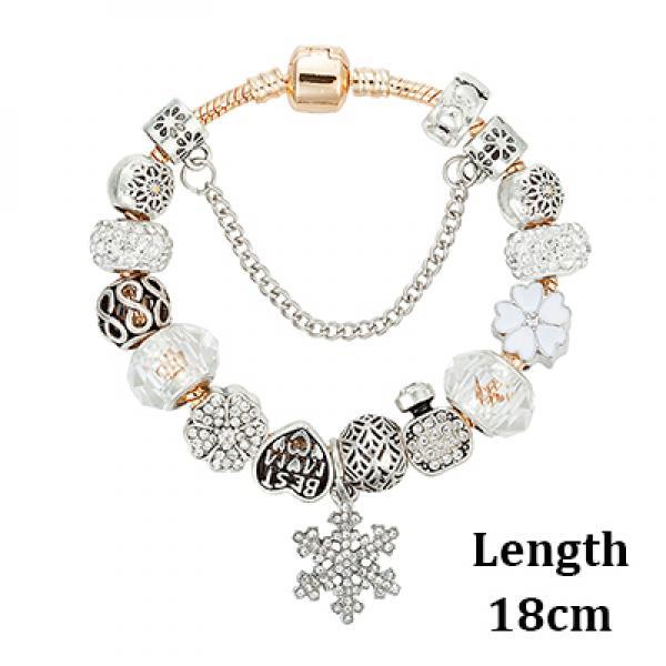 Snowflake Charm Bracelet DIY Crystal Beads B16135