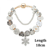 Snowflake Charm Bracelet DIY Crystal Beads B16135