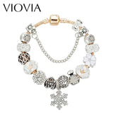 Snowflake Charm Bracelet DIY Crystal Beads B16135