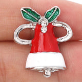 18mm Crystal Christmas Bell Snap Button for Bracelet