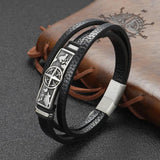 Viking Vintage Compass Multilayer Leather Bracelet Christmas Gift