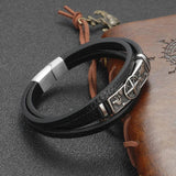 Viking Vintage Compass Multilayer Leather Bracelet Christmas Gift