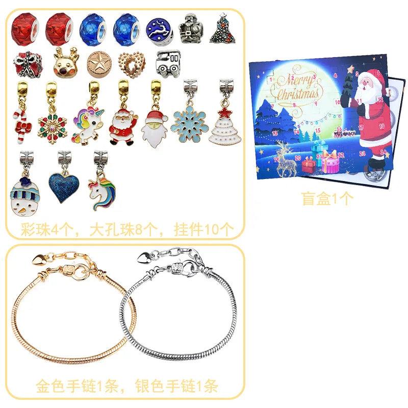 DIY 24day Christmas Elk Blind Box Holiday Surprise Princess Bracelet