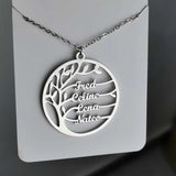 Personalized Tree of Life Necklace Stainless Steel Family Names Pendant