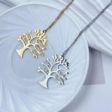 Custom Tree Of Life Name Necklace Personalized Stainless Steel Pendant