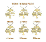 Custom Tree Of Life Name Necklace Personalized Stainless Steel Pendant