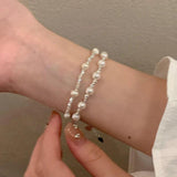 925 Silver Pearl Bracelet for Women Elegant Hand Jewelry
