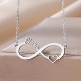 Custom Name Heart Infinity Necklace For Women Stainless Steel