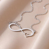 Custom Name Heart Infinity Necklace For Women Stainless Steel