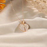 Custom Name Heart Locket Necklace Zirconia Paved Engraved Pendant