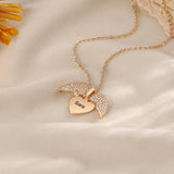 Custom Name Heart Locket Necklace Zirconia Paved Engraved Pendant