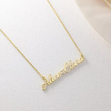 Personalized Heart Nameplate Necklace Custom Stainless Steel Two Name Pendant