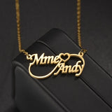 Personalized Double Names Necklace for Women Stainless Steel