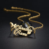 Personalized Double Names Necklace for Women Stainless Steel