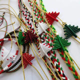 Macrame Christmas Tree Bracelet XMAS Lucky Charm Couple Gift