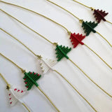 Macrame Christmas Tree Bracelet XMAS Lucky Charm Couple Gift