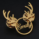 Custom Stainless Steel Name Letter Lapel Brooch for Women