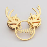 Custom Stainless Steel Name Letter Lapel Brooch for Women