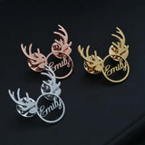 Custom Stainless Steel Name Letter Lapel Brooch for Women