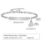 Personalized Heart Engrave ID Bracelet for Women