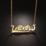 Customized Name Necklace for Women with Zircon Star Moon Pendant