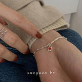 Red Love Bracelet Ins Niche Adjustable Jewelry Women