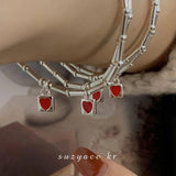 Red Love Bracelet Ins Niche Adjustable Jewelry Women