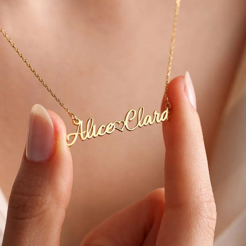 Custom Stainless Steel Name Necklace Personalized Letter Nameplate Pendant
