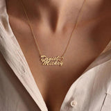 Custom Stainless Steel Name Necklace Personalized Letter Nameplate Pendant